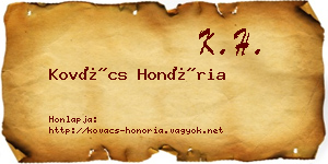 Kovács Honória névjegykártya